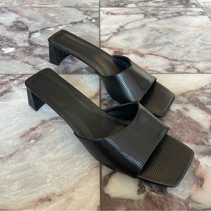 Princess Polly Y2k Retro Square Toe Mules Black Size 10